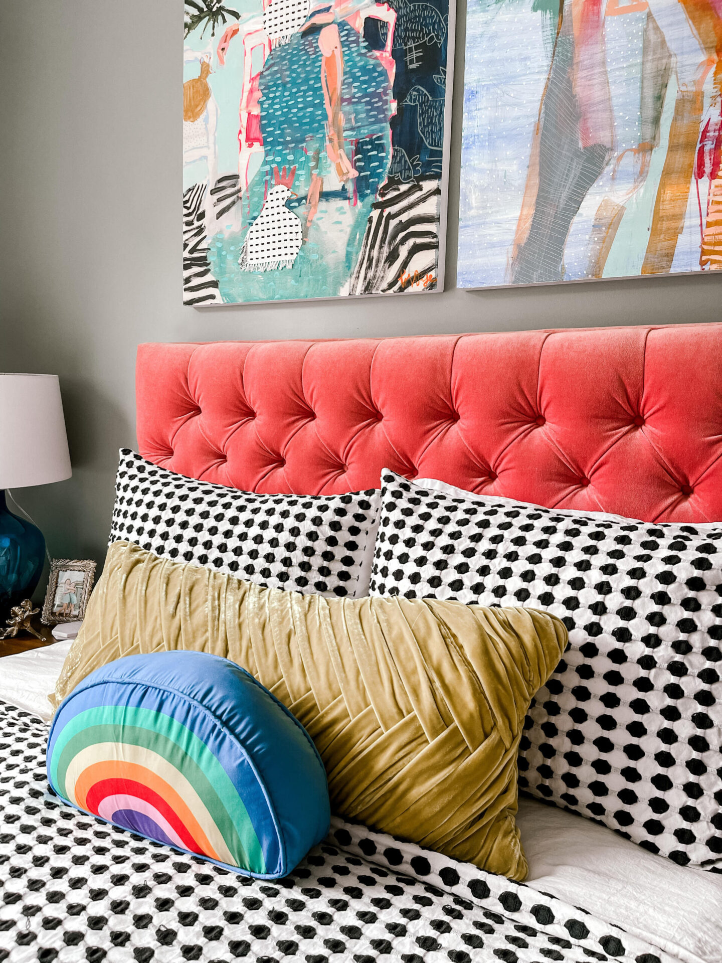 Smarts and Crafts by popular Nashville lifestyle blog, Hello Happiness: image of Smarts and Crafts rainbow throw pillows.