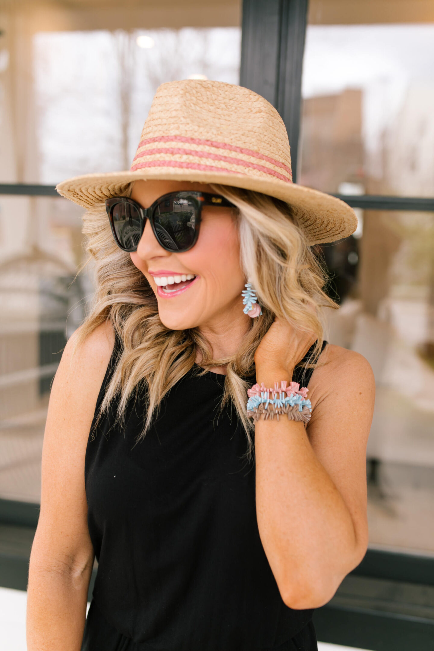 Accessory Concierge by popular Nashville fashion blog, Hello Happiness: image of Natasha Stoneking wearing a Accessory Concierge Under the Boardwalk bracelet set. 