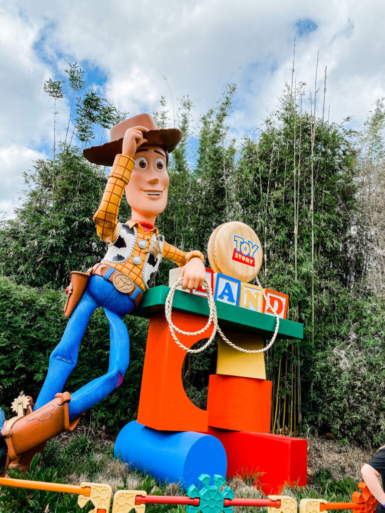 Disney Creators Celebration by poplar Nashville travel blog, Hello Happiness: image of a Toy Story Land sign. 
