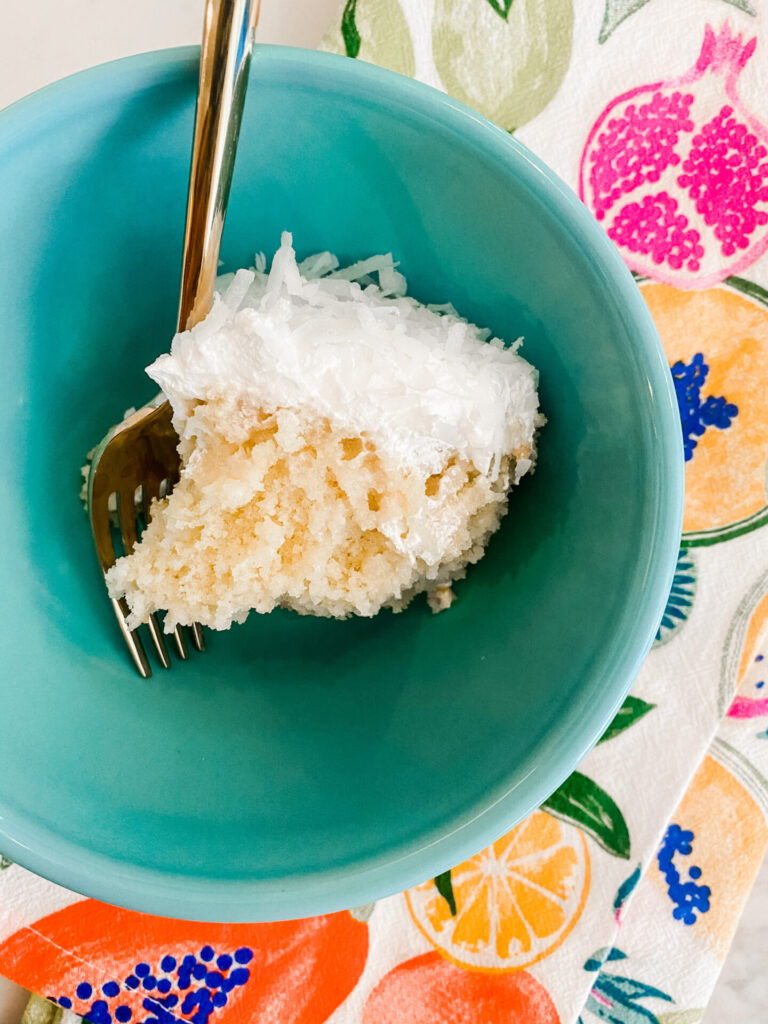 Pina Colada Cake Recipe featured by top Nashville lifestyle blogger, Hello Happiness