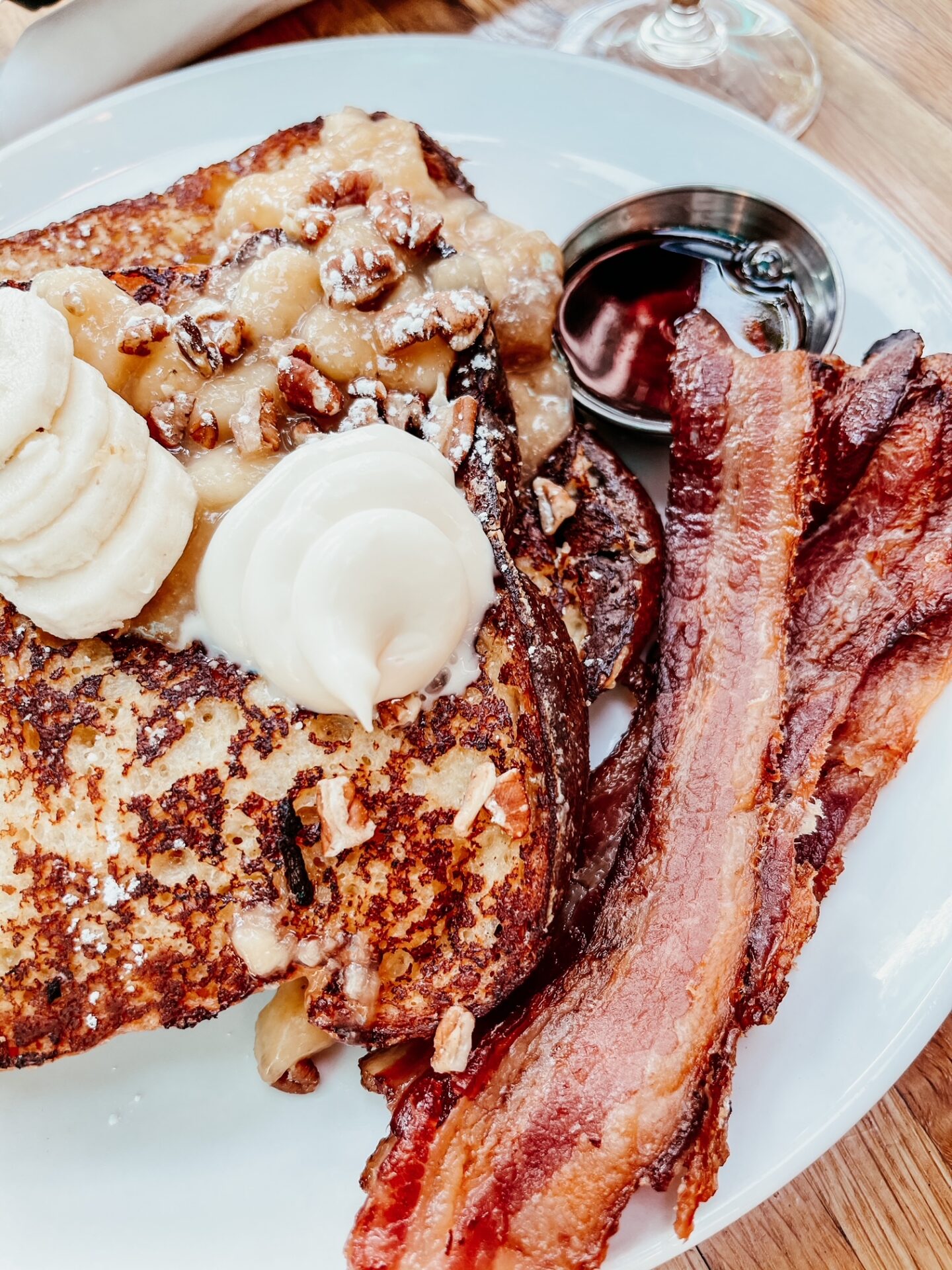 Girls Getaway by popular Nashville travel blog, Hello Happiness: image of French Toast and bacon. 