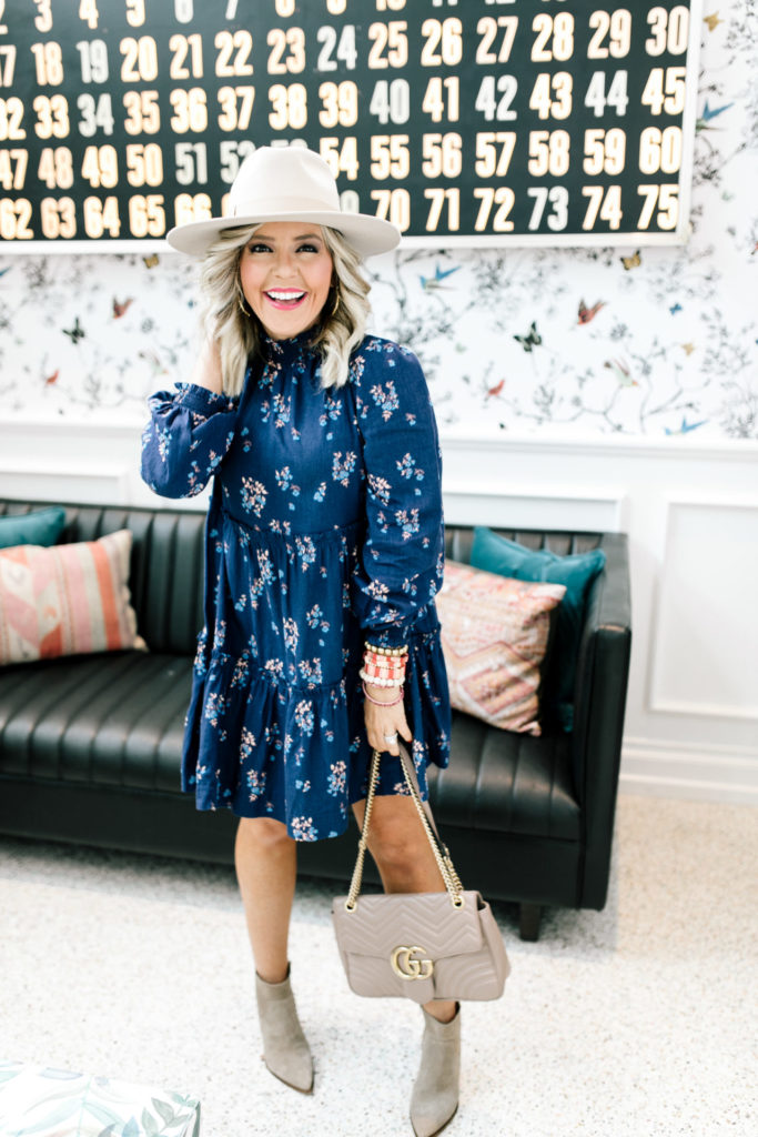 Shopbop Sale by popular Nashville fashion blog, Hello Happiness: image of a woman wearing a Shopbop Free People Petit Fours Mini Dress.