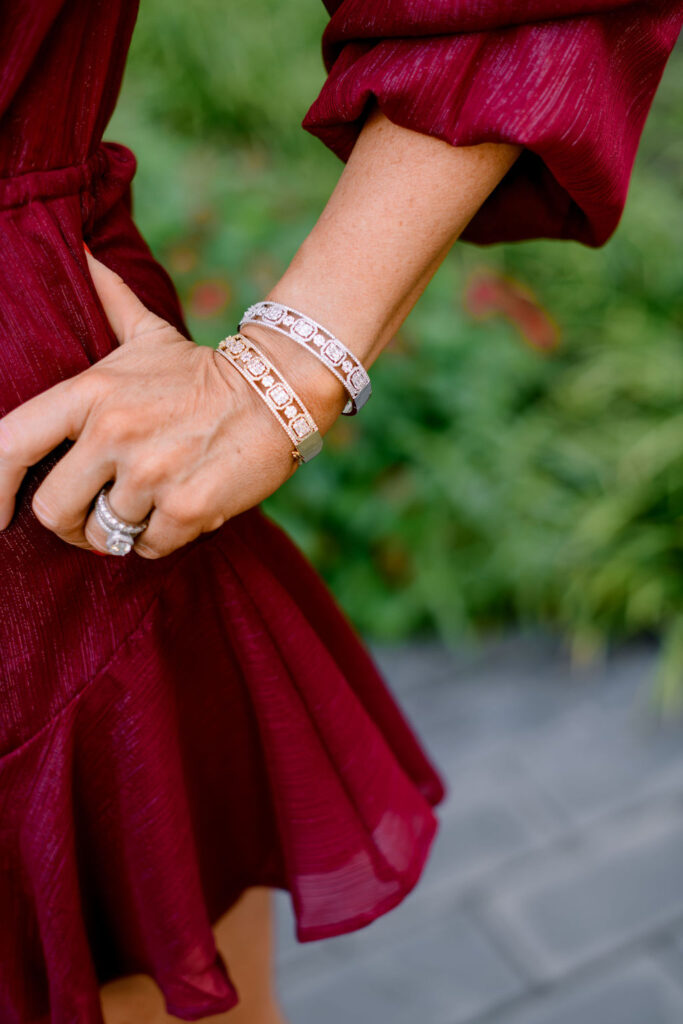 Accessory Concierge by popular Nashville fashion blog, Hello Happiness: image of Natasha Stoneking wearing the Accessory Concierge Ahana bracelets.