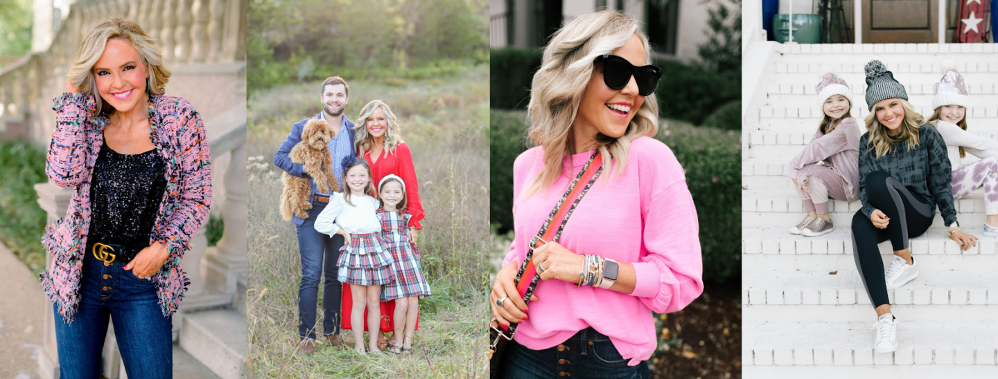 Coffee Chat by popular Nashville lifestyle blog, Hello Happiness: collage image of Natasha Stoneking and her family.