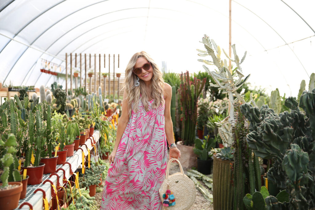 Gibson Look by popular Nashville fashion blog, Hello Happiness: image of Natasha Stoneking wearing a Gibson Look Palm Springs festival maxi.