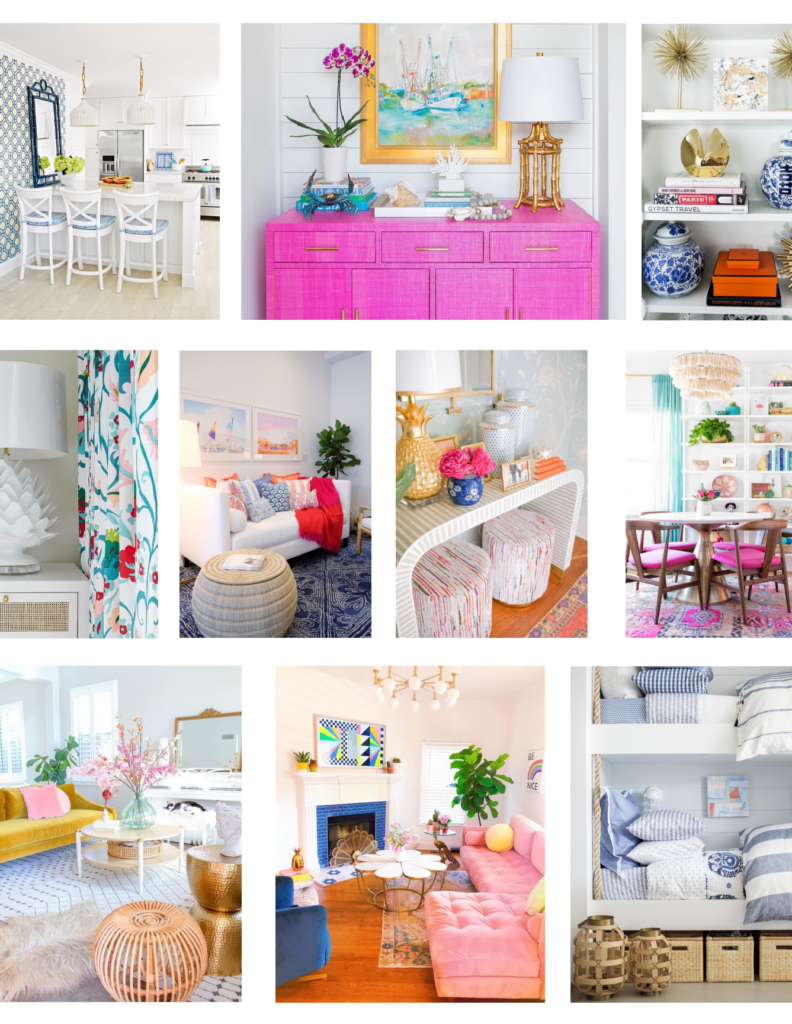 Rosemary Beach by popular Nashville travel blog, Hello Happiness: collage image of a colorfully decorated beach house. 