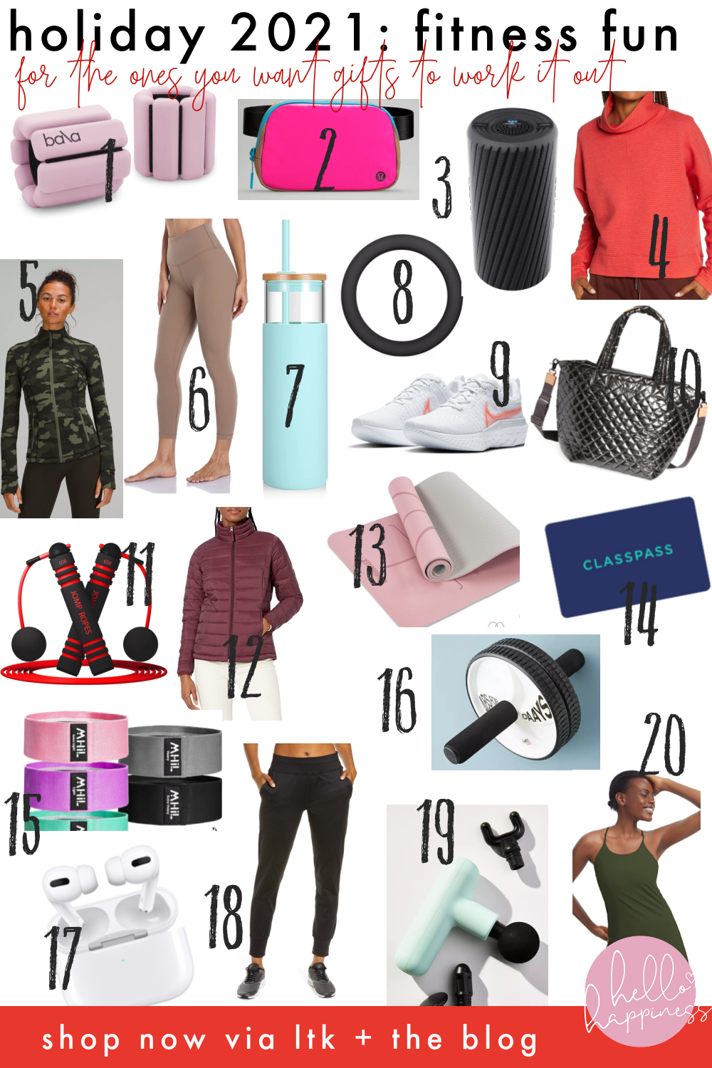 Best Fitness Gift Ideas for Her featured by top Nashville lifestyle blogger, Hello Happiness.