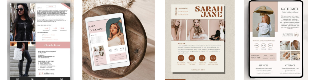 Collaborations and Partnerships by popular Nashville lifestyle blog, Hello Happiness: collage image of media kits.
