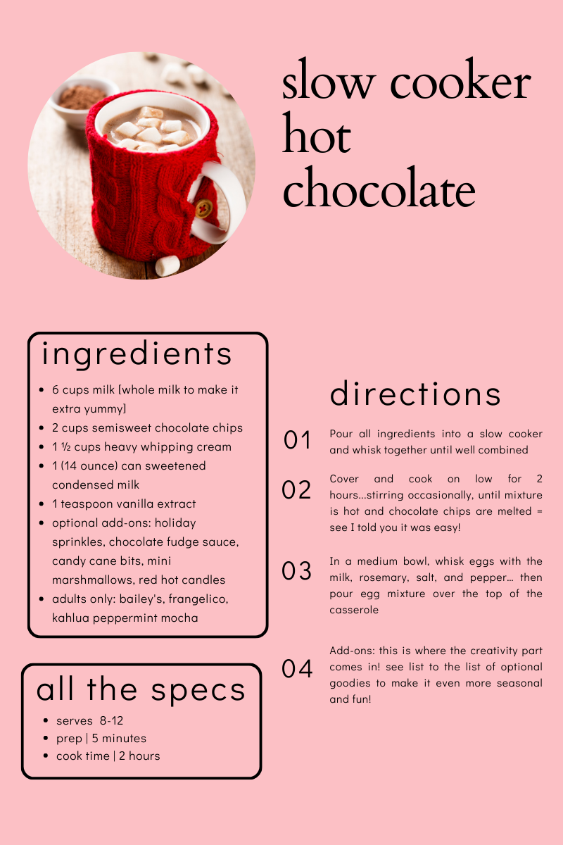 slow cooker hot chocolate recipe featured by top Nashville lifestyle blogger, Hello Happiness